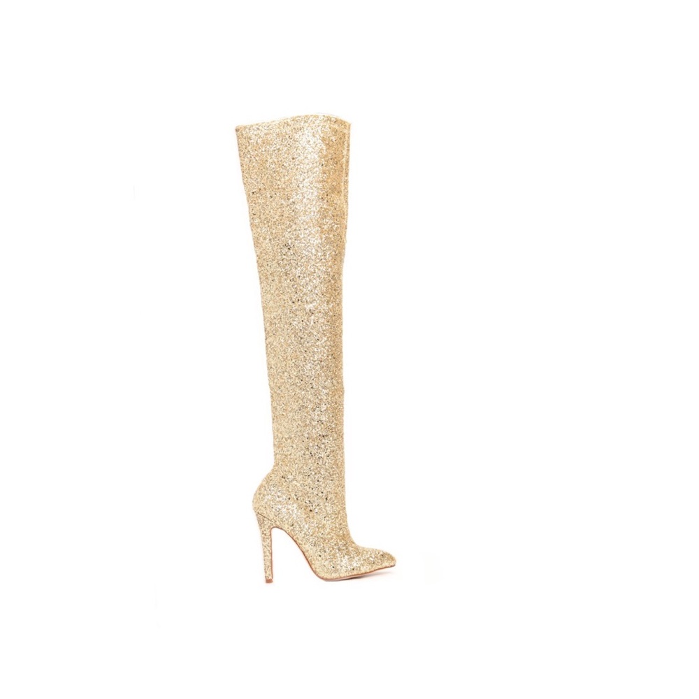 New gold glitter boots